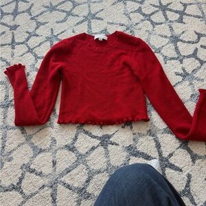 Something Navy Vibrant Red Knit Sweater